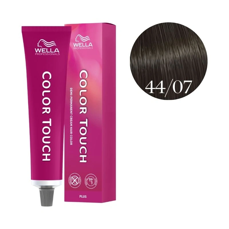 Wella Professionals Coloration Color Touch Plus 44/07 Châtain Intense Naturel Marron Wella 60ml 2 Wella Professionals Coloration Color Touch Plus 44/07 Châtain Intense Naturel Marron Wella 60ml – Image 2