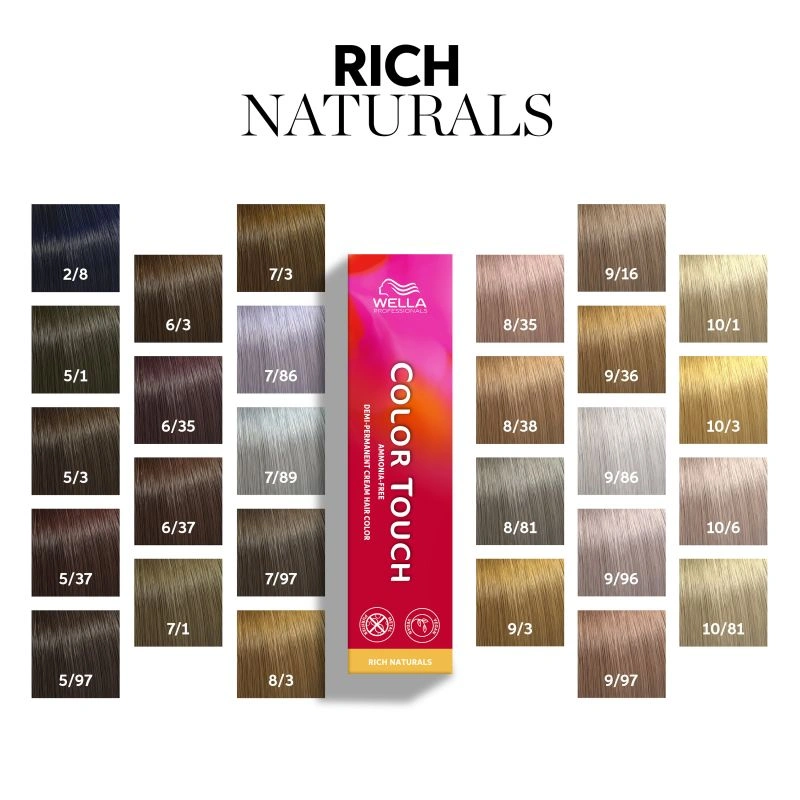 Wella Professionals Coloration Color Touch Rich Naturals 8/3 Blond Clair Doré Wella 60ml 4 Wella Professionals Coloration Color Touch Rich Naturals 8/3 Blond Clair Doré Wella 60ml – Image 4