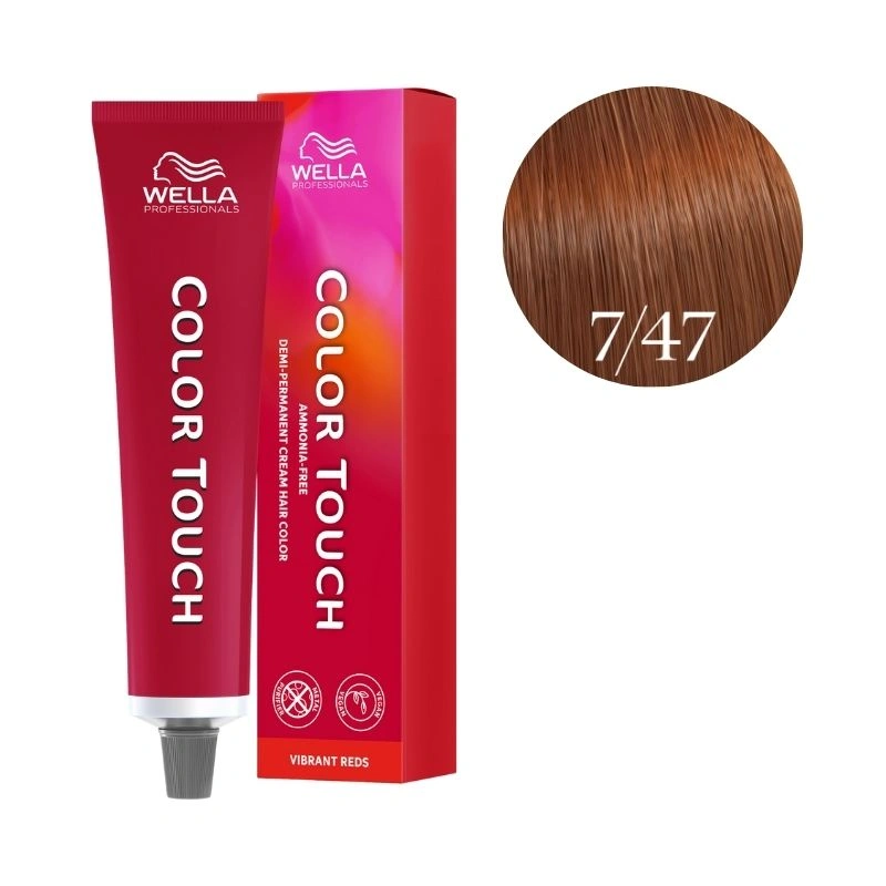 Wella Professionals Coloration Color Touch Vibrant Reds 7/47 Blond Moyen Cuivré Marron Wella 60ml 2 Wella Professionals Coloration Color Touch Vibrant Reds 7/47 Blond Moyen Cuivré Marron Wella 60ml – Image 2