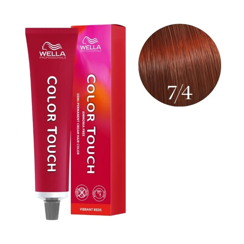 Wella Professionals Coloration Color Touch Vibrant Reds 7/4 Blond Moyen Cuivré Wella 60ml 2 Wella Professionals Coloration Color Touch Vibrant Reds 7/4 Blond Moyen Cuivré Wella 60ml – Image 2