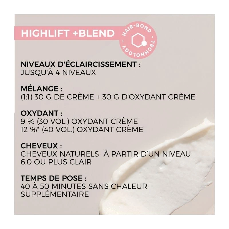 Coloration Éclaircissante Highlift + Blend H.1+ Blonde Expert Indola 60ml 4 Coloration Éclaircissante Highlift + Blend H.1+ Blonde Expert Indola 60ml – Image 4