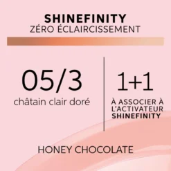 Wella Professionals Coloration Gloss Shinefinity 05/3 Honey Chocolate Wella 60ML 17 Wella Professionals Coloration Gloss Shinefinity 05/3 Honey Chocolate Wella 60ML -Soins Capillaires Liquidation coloration gloss shinefinity 05 3 honey chocolate wella 60ml 4