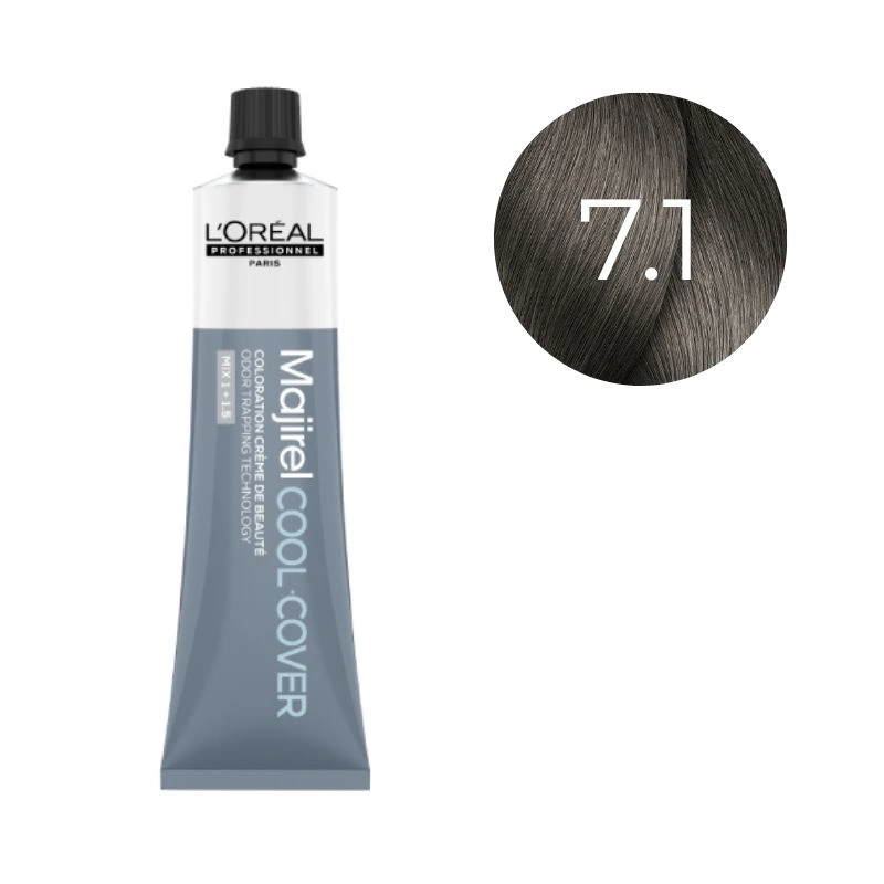 Coloration Majirel Cool Cover Blond Cendré 7.1 L'Oréal Professionnel 60ml 1 Coloration Majirel Cool Cover Blond Cendré 7.1 L'Oréal Professionnel 60ml