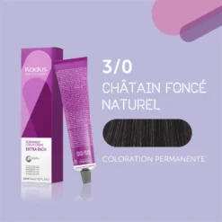 Coloration Permanente 3/0 Châtain Foncé Naturel Kadus 60ML -Soins Capillaires Liquidation coloration permanente 30 chatain fonce naturel kadus 60ml 2