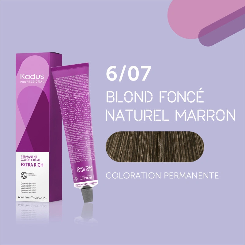 Coloration Permanente 6/07 Blond Foncé Naturel Marron Kadus 60ML 3 Coloration Permanente 6/07 Blond Foncé Naturel Marron Kadus 60ML – Image 3