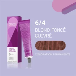 Coloration Permanente 6/4 Blond Foncé Cuivré Kadus 60ML -Soins Capillaires Liquidation coloration permanente 64 blond fonce cuivre kadus 60ml 2