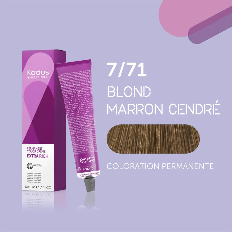 Coloration Permanente 7/71 Blond Marron Cendré Kadus 60ML 3 Coloration Permanente 7/71 Blond Marron Cendré Kadus 60ML – Image 3