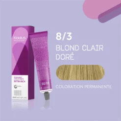 Coloration Permanente 8/3 Blond Clair Doré Kadus 60ML -Soins Capillaires Liquidation coloration permanente 83 blond clair dore kadus 60ml 2