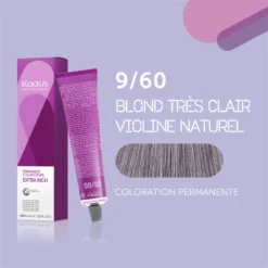 Coloration Permanente 9/60 Blond Très Clair Violine Naturel Kadus 60ML 9 Coloration Permanente 9/60 Blond Très Clair Violine Naturel Kadus 60ML -Soins Capillaires Liquidation coloration permanente 960 blond tres clair violine naturel kadus 60ml 2