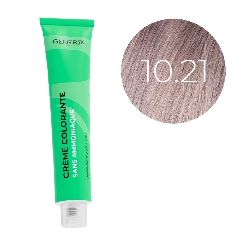 Coloration Sans Ammoniaque 10.21 Blond Très Très Clair Irisé Cendré Générik 100ml 2 Coloration Sans Ammoniaque 10.21 Blond Très Très Clair Irisé Cendré Générik 100ml – Image 2