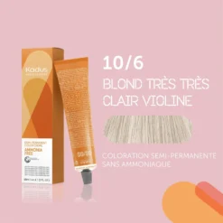 Coloration Semi-permanente Sans Ammoniaque 10/6 Blond Très Très Clair Violine Kadus 60ML -Soins Capillaires Liquidation coloration sans ammoniaque 106 kadus 60ml 2