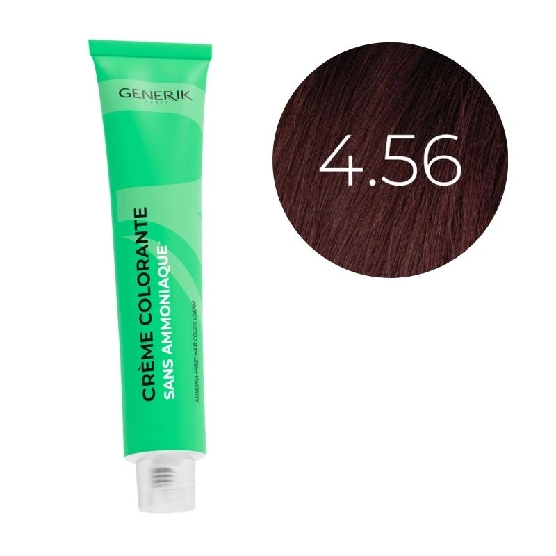 Coloration Sans Ammoniaque 4.56 Chatain Acajou Rouge Générik 100ml 2 Coloration Sans Ammoniaque 4.56 Chatain Acajou Rouge Générik 100ml – Image 2