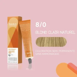 Coloration Semi-permanente Sans Ammoniaque 8/0 Blond Clair Naturel Kadus 60ML 9 Coloration Semi-permanente Sans Ammoniaque 8/0 Blond Clair Naturel Kadus 60ML -Soins Capillaires Liquidation coloration sans ammoniaque 80 kadus 60ml 2