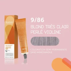 Coloration Semi-permanente Sans Ammoniaque 9/86 Blond Très Clair Perlé Violine Kadus 60ML -Soins Capillaires Liquidation coloration sans ammoniaque 986 kadus 60ml 2