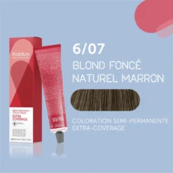 Coloration Semi-permanente Extra Coverage 6/07 Blond Foncé Naturel Marron Kadus 60ML -Soins Capillaires Liquidation coloration semi permanente extra coverage 607 blond fonce naturel marron kadus 60ml 2