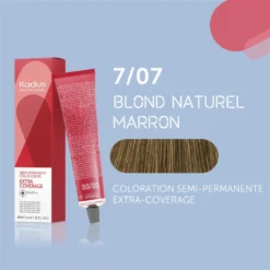 Coloration Semi-permanente Extra Coverage 7/07 Blond Naturel Marron Kadus 60ML -Soins Capillaires Liquidation coloration semi permanente extra coverage 707 blond naturel marron kadus 60ml 2