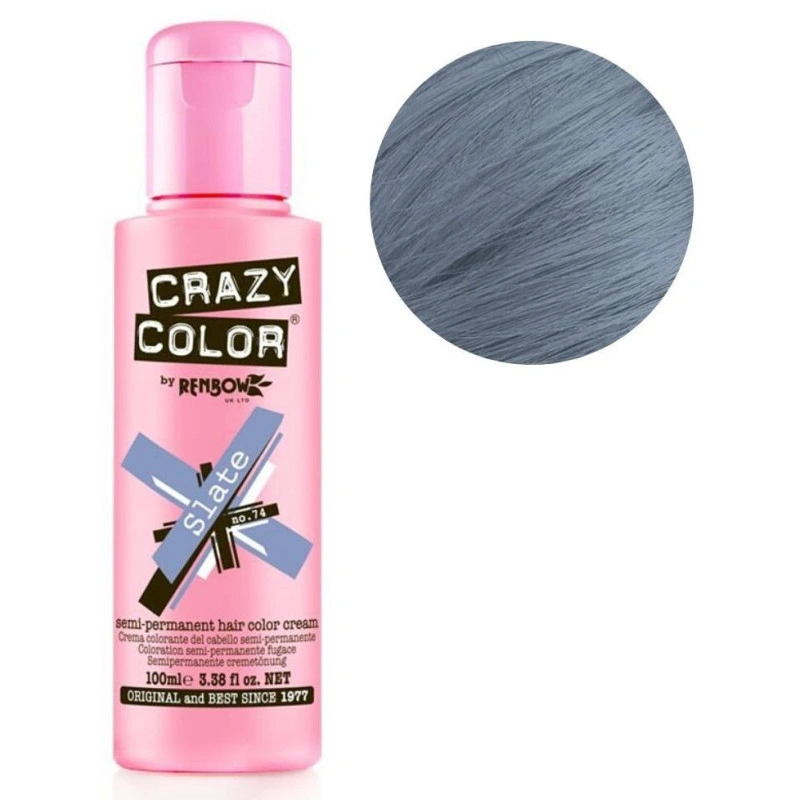 Coloration Semi-permanente N°74 Slate CRAZY COLOR 100ML 1 Coloration Semi-permanente N°74 Slate CRAZY COLOR 100ML