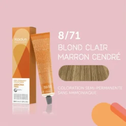 Coloration Semi-permanente Sans Ammoniaque 8/71 Blond Clair Cendré Doré Kadus 60ML -Soins Capillaires Liquidation coloration semi permanente sans ammoniaque 871 blond clair cendre dore kadus 60ml 2