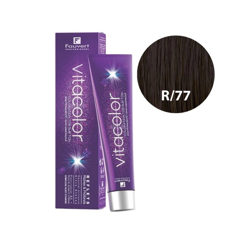 Coloration Ton Sur Ton Vitacolor Gloss R/77 Marron Profond Fauvert 100ML 1 Coloration Ton Sur Ton Vitacolor Gloss R/77 Marron Profond Fauvert 100ML