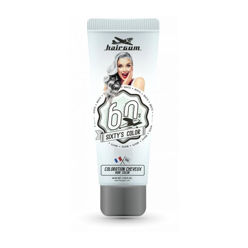 Crème Colorante Sixty's Color - Blanc HAIRGUM 60ML 1 Crème Colorante Sixty's Color - Blanc HAIRGUM 60ML