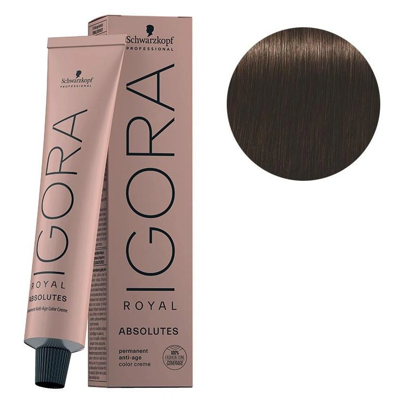 Schwarzkopf Professional Igora Royal Absolutes 4-60 Châtain Marron Naturel 60 ML 1 Schwarzkopf Professional Igora Royal Absolutes 4-60 Châtain Marron Naturel 60 ML