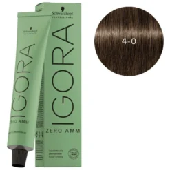 Schwarzkopf Professional Igora Zéro Amm 4-0 Châtain Moyen Naturel Schwarzkopf 60ML