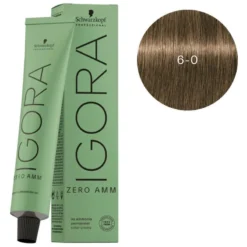 Schwarzkopf Professional Igora Zéro Amm 6-0 Blond Foncé Naturel Schwarzkopf 60ML