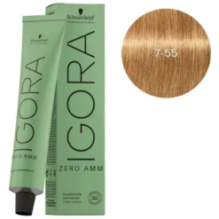 Schwarzkopf Professional Igora Zéro Amm 7-55 Blond Moyen Doré Extra Schwarzkopf 60ML