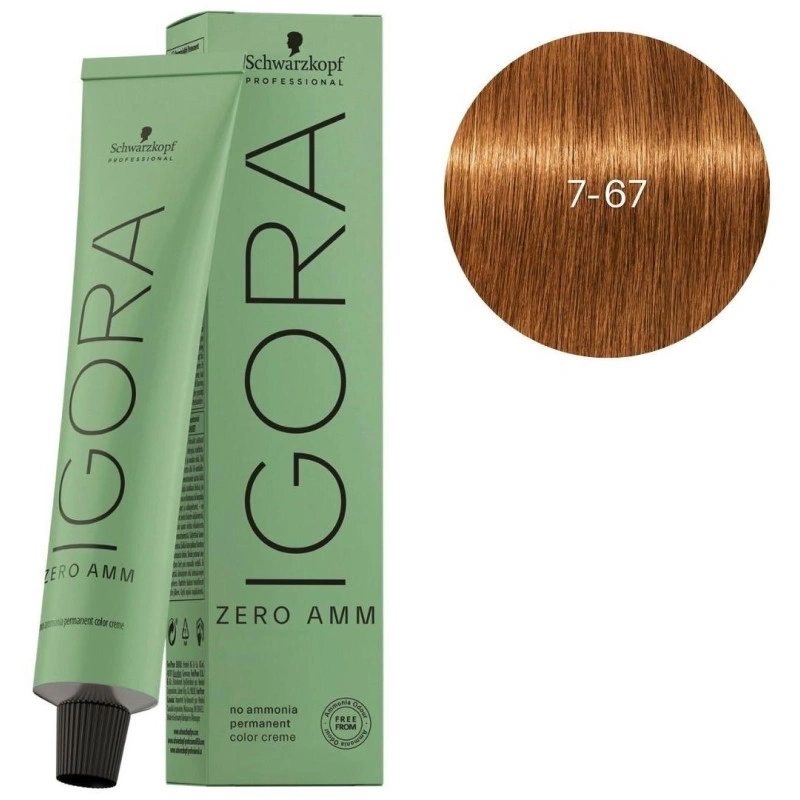 Schwarzkopf Professional Igora Zéro Amm 7-67 Blond Moyen Marron Cuivré Schwarzkopf 60ML 1 Schwarzkopf Professional Igora Zéro Amm 7-67 Blond Moyen Marron Cuivré Schwarzkopf 60ML