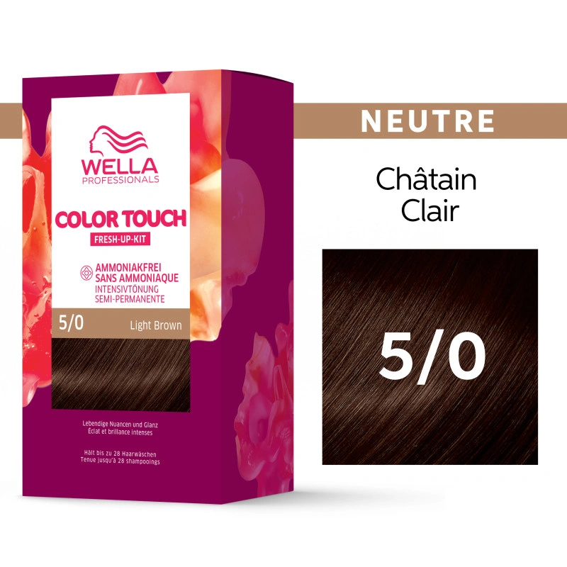 Wella Professionals Kit De Coloration Châtain Clair Color Touch Fresh-Up 5/0 Light Brown Wella 5 Wella Professionals Kit De Coloration Châtain Clair Color Touch Fresh-Up 5/0 Light Brown Wella – Image 5