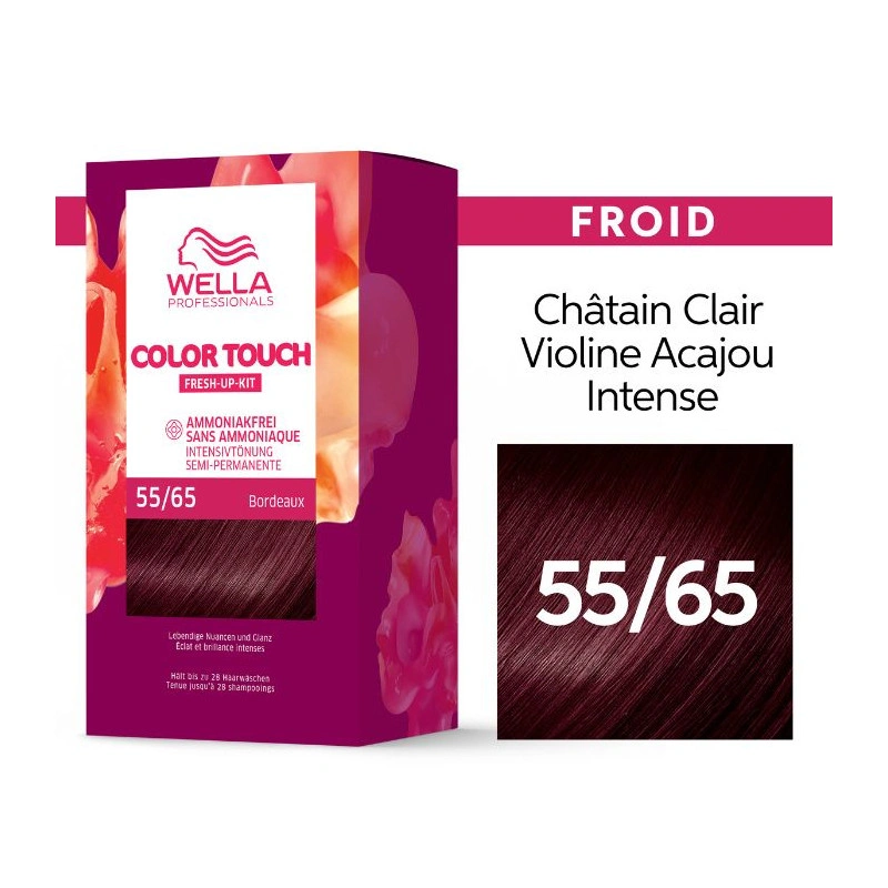 Wella Professionals Kit De Coloration Châtain Clair Violine Acajou Intense Light Intense Violet Mahogany Brown Color Touch Fresh-Up 55/65 Wella 2 Wella Professionals Kit De Coloration Châtain Clair Violine Acajou Intense Light Intense Violet Mahogany Brown Color Touch Fresh-Up 55/65 Wella – Image 2