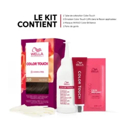 Wella Professionals Kit De Coloration Châtain Foncé Dark Brown Color Touch Fresh-Up 3/0 Wella -Soins Capillaires Liquidation kit de coloration chatain fonce dark brown color touch fresh up 3 0 wella 2