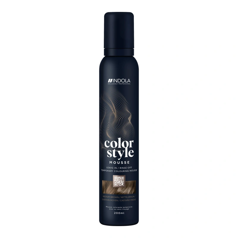 Mousse Colorante Coiffante Châtain Moyen Indola Vegan 200ML 1 Mousse Colorante Coiffante Châtain Moyen Indola Vegan 200ML