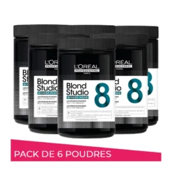 Pack De 6 Poudres Décolorantes 8 Tons Bonder Intégré Blond Studio L'Oréal Professionnel 500g